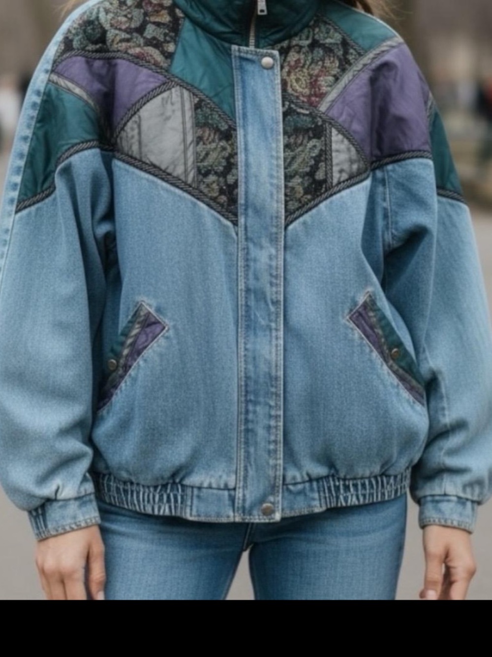 80s be in the current seen patchwork denim jacket
